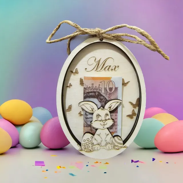 Personalized Easter Gift with Bunny and Money Holder